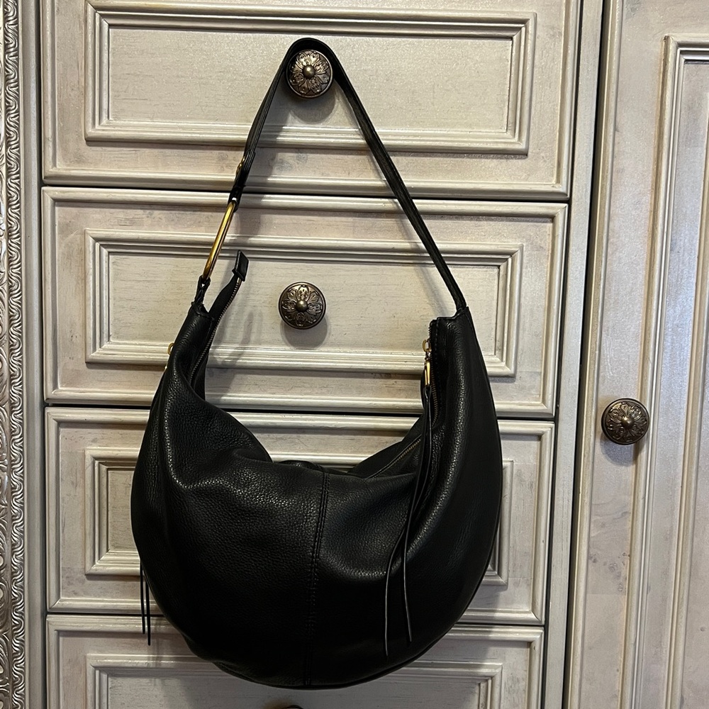 HOBO Chosen Black Leather Shoulder Bag.